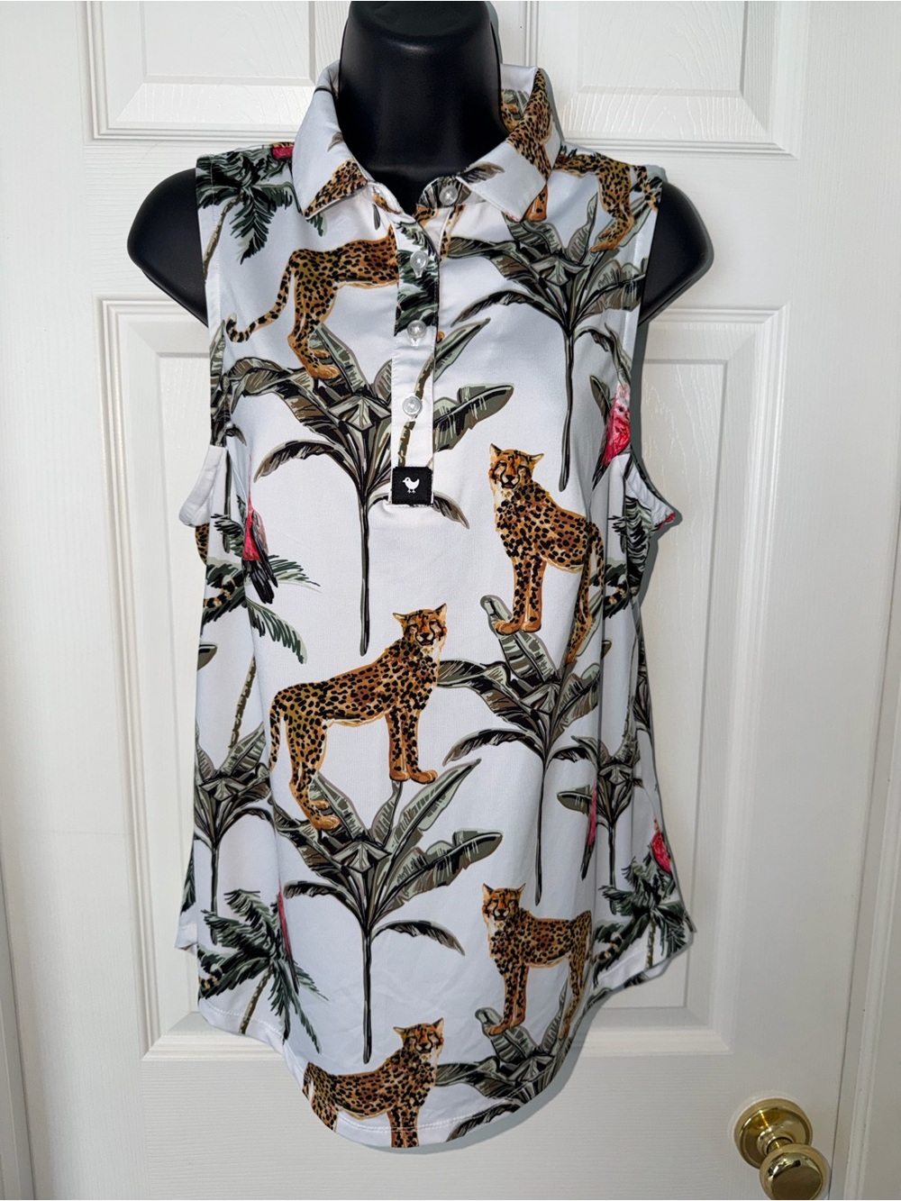 Bad Birdie Wildlife Women's Sleeveless Golf Polo Shirt - Picture 2 of 8